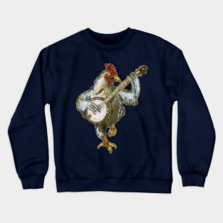 Banjo Playing Chicken Crewneck Sweatshirt